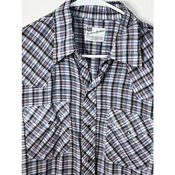 Dickson Jenkins Vintage Pearl Snap Western Shirt Plaid Cowboy SZ L - Picture 3 of 5